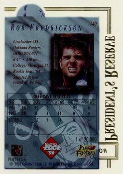 1996 Collector's Edge President's Reserve #140 Rob Fredrickson Back