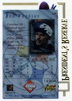 1996 Collector's Edge President's Reserve #149 Rod Woodson Back