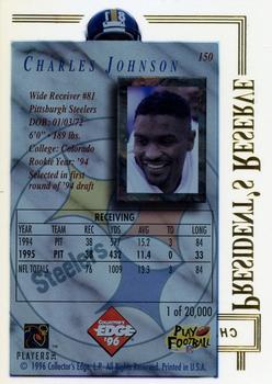 1996 Collector's Edge President's Reserve #150 Charles Johnson Back