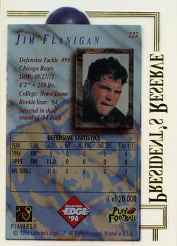 1996 Collector's Edge President's Reserve #222 Jim Flanigan Back