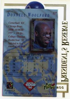 1996 Collector's Edge President's Reserve #227 Donnell Woolford Back