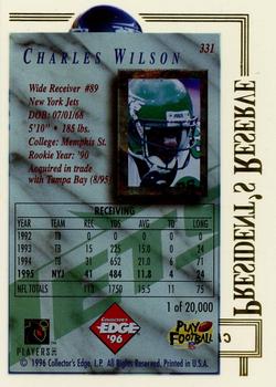 1996 Collector's Edge President's Reserve #331 Charles Wilson Back