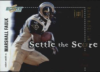 2001 Score - Settle the Score #SS-4 Marshall Faulk / Robert Smith Front