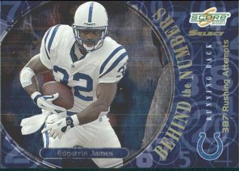 2001 Score Select - Behind the Numbers #BN-8 Edgerrin James Front
