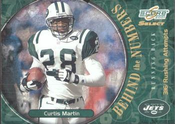 2001 Score Select - Behind the Numbers #BN-32 Curtis Martin Front