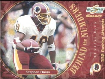 2001 Score Select - Behind the Numbers #BN-33 Stephen Davis Front
