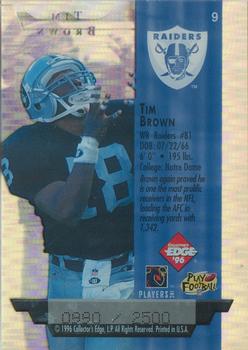 1996 Collector's Edge President's Reserve - Air Force One SN2500 #9 Tim Brown Back