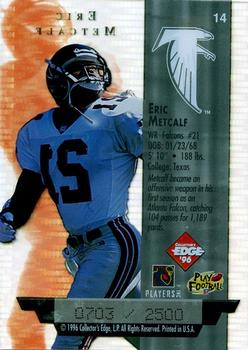 1996 Collector's Edge President's Reserve - Air Force One SN2500 #14 Eric Metcalf Back