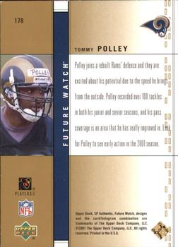 2001 SP Authentic - Future Watch Gold #178 Tommy Polley Back