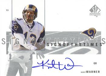 2001 SP Authentic - Sign of the Times #KW Kurt Warner Front