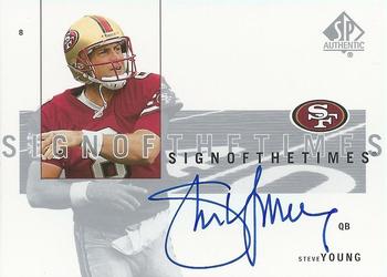 2001 SP Authentic - Sign of the Times #SY Steve Young Front