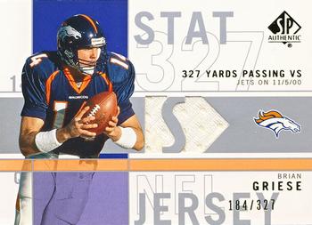 2001 SP Authentic - Stat Jerseys #SP-BG Brian Griese Front