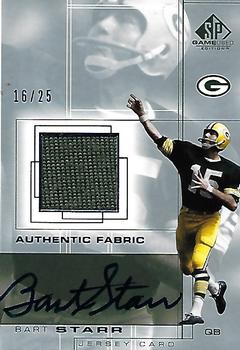 2001 SP Game Used Edition - Authentic Fabric Autographs #BS-A Bart Starr Front
