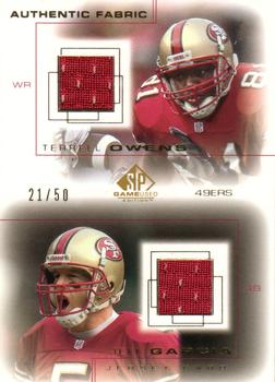 2001 SP Game Used Edition - Authentic Fabric Duals #2C-OG Terrell Owens / Jeff Garcia Front