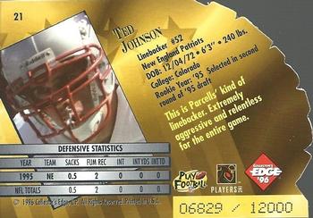 1996 Collector's Edge President's Reserve - New Regime #21 Ted Johnson Back