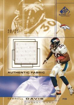 2001 SP Game Used Edition - Authentic Fabric Gold #TD Terrell Davis Front