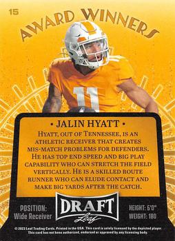 2023 Leaf Draft #15 Jalin Hyatt Back