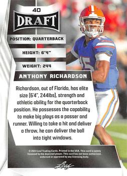 2023 Leaf Draft #40 Anthony Richardson Back