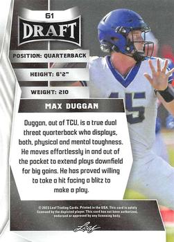 2023 Leaf Draft #61 Max Duggan Back