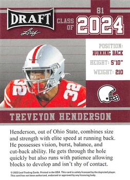 2023 Leaf Draft #81 TreVeyon Henderson Back
