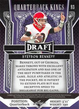 2023 Leaf Draft #93 Stetson Bennett Back