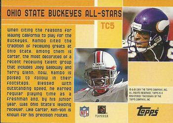 2001 Topps - Combos #TC5 Ohio State Greats (Cris Carter / Ken-Yon Rambo) Back