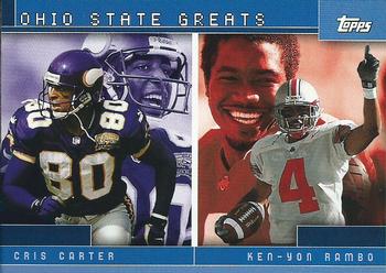 2001 Topps - Combos #TC5 Ohio State Greats (Cris Carter / Ken-Yon Rambo) Front