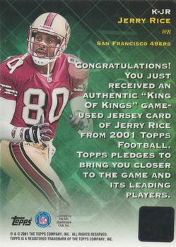 2001 Topps - King of Kings Jerseys #K-JR Jerry Rice Back