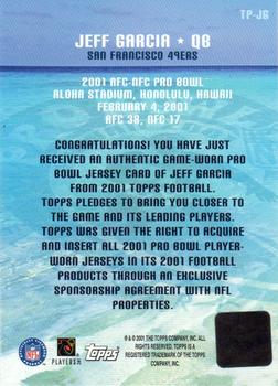 2001 Topps - Pro Bowl Jerseys #TP-JG Jeff Garcia Back