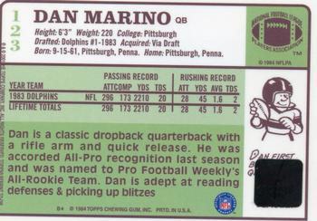 2001 Topps - Rookie Reprint Jerseys #TODM Dan Marino Back
