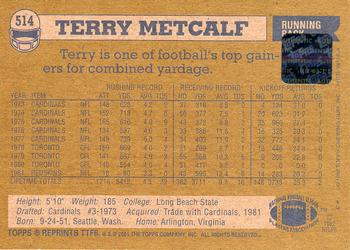 2001 Topps - Team Topps Legends Autographs #TTF6 Terry Metcalf Back