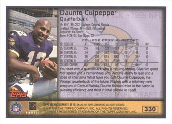 2001 Topps Archives - Previews #1 Daunte Culpepper Back