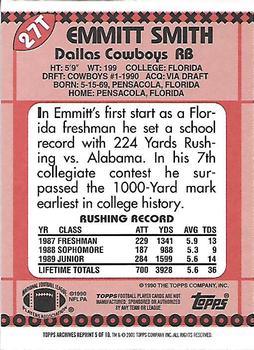 2001 Topps Archives - Previews #5 Emmitt Smith Back
