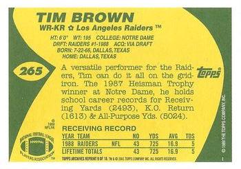 2001 Topps Archives - Previews #9 Tim Brown Back