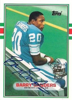 2001 Topps Archives - Rookie Reprint Autographs #AA-BS Barry Sanders Front