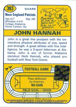 2001 Topps Archives Reserve - Rookie Reprint Autographs #ARA-JH John Hannah Back