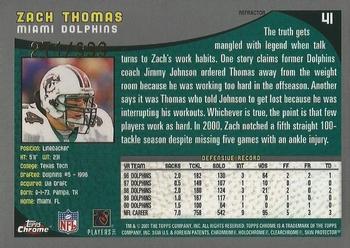 2001 Topps Chrome - Refractors #41 Zach Thomas Back