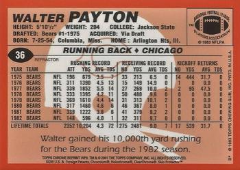2001 Topps Chrome - Walter Payton Reprints Refractors #WP8 Walter Payton Back