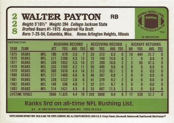 2001 Topps Chrome - Walter Payton Reprints Refractors #WP9 Walter Payton Back