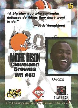 1996 Collector's Edge - Ripped #15 Andre Rison Back