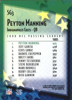 2001 Topps Gallery - Star Gallery #SG3 Peyton Manning Back