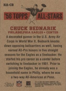 2001 Topps Heritage - 1956 All-Stars #HA-CB Chuck Bednarik Back