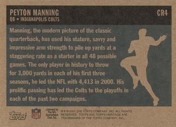 2001 Topps Heritage - Classic Renditions #CR4 Peyton Manning Back