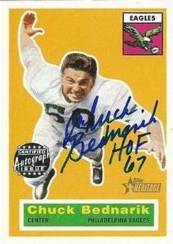 2001 Topps Heritage - Real One Autographs #THRO-CB Chuck Bednarik Front