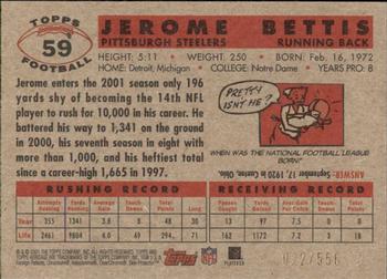 2001 Topps Heritage - Retrofractor #59 Jerome Bettis Back