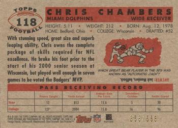 2001 Topps Heritage - Retrofractor #118 Chris Chambers Back