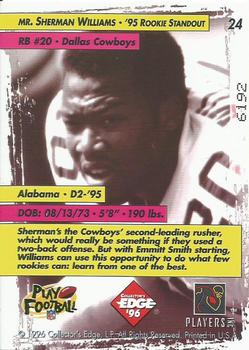 1996 Collector's Edge - Too Cool #24 Sherman Williams Back