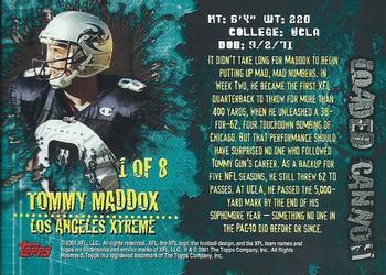 2001 Topps XFL - Loaded Cannon #1 Tommy Maddox Back