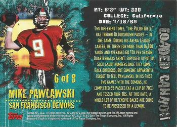 2001 Topps XFL - Loaded Cannon #6 Mike Pawlawski Back