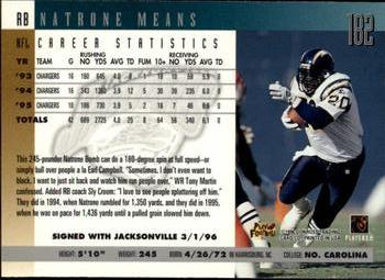1996 Donruss #182 Natrone Means Back